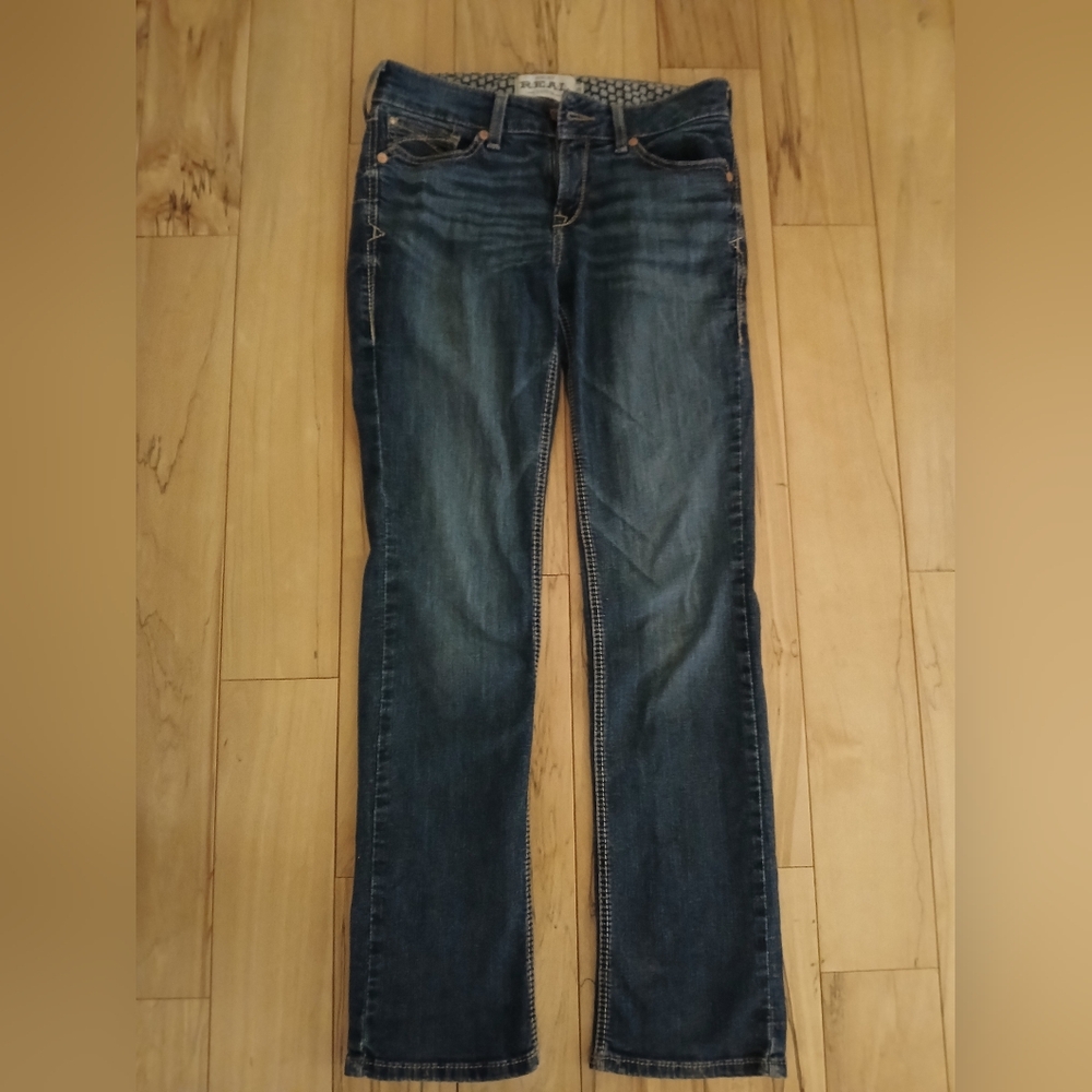 Ariat Women's Dark Blue Straight Leg Jeans Analise Perfect Rise Sz 29R
